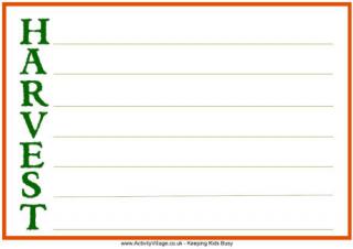 Harvest Acrostic
