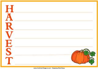 Harvest Acrostic - Pumpkin