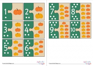 Harvest Match The Numbers Jigsaw Cards