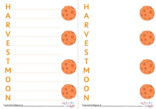 Harvest Moon Acrostic Poem Printable