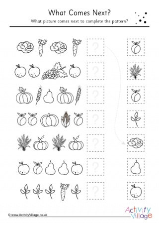Harvest Pattern Sequence Worksheet