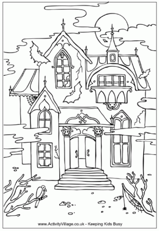 Haunted House Colouring Page 5