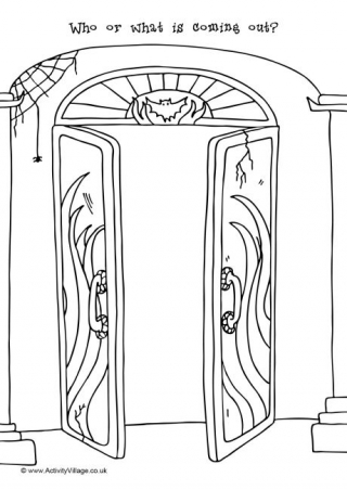 Haunted House Door Doodle Page