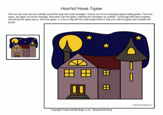 Haunted House Jigsaw Printable