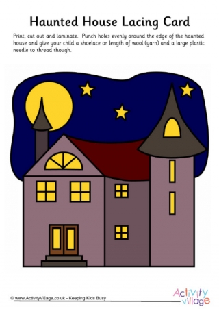 Haunted House Lacing Card