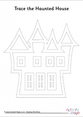 Haunted House Tracing Page