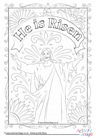 He is Risen Colouring Page