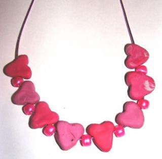 Homemade Heart Bead Necklace
