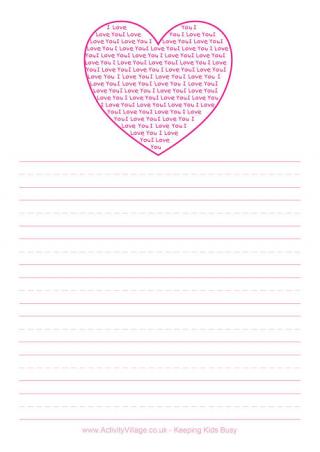 Heart Writing Paper