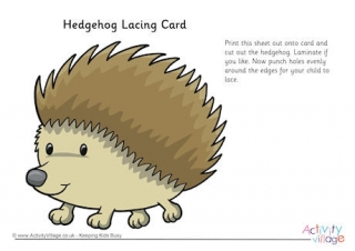 Hedgehog Lacing Card