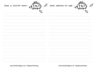 Hedgehog Notepaper