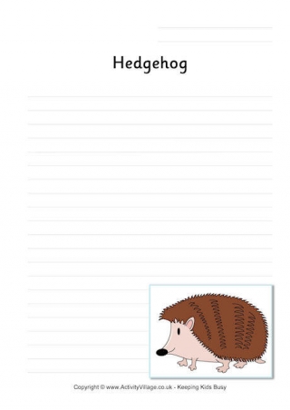 Hedgehog Writing Page