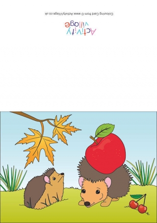 Hedgehogs Scene Card