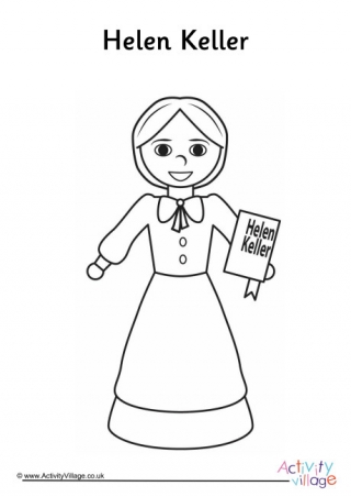 Helen Keller colouring page