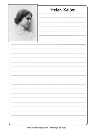 Helen Keller Notebooking Page