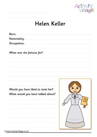 Helen Keller Worksheet