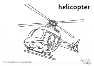 Helicopter Colouring Page