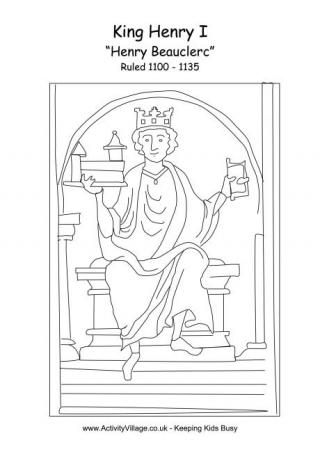 Henry I Colouring Page