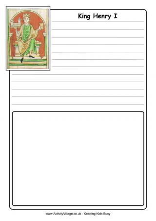 Henry I Notebooking Page