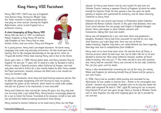 Henry VIII Factsheet