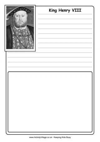  Henry VIII Notebooking Page