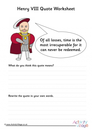 Henry VIII Quote Worksheet