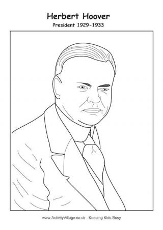 Herbert Hoover Colouring Page