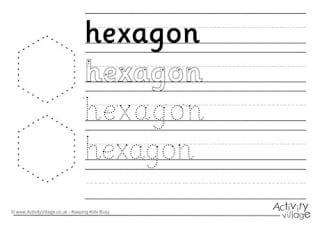 Hexagon Handwriting Worksheet