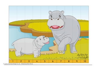 Hippo Counting Jigsaw