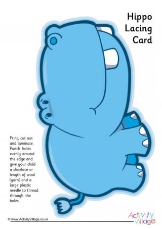 Hippo Lacing Card 3