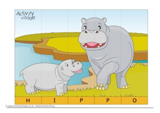Hippo Spelling Jigsaw