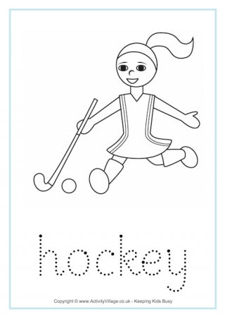 Hockey Tracing Worksheet