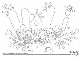 Holi Colouring Page