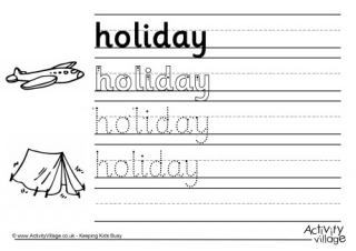 Holiday Handwriting Worksheet
