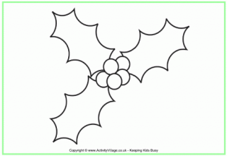 Holly Colouring Page