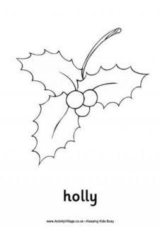 Holly Colouring Pages