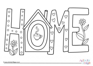 Home Colouring Page
