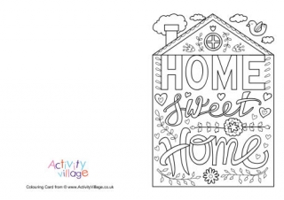 Home Sweet Home Colouring Card