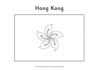 Hong Kong Flag Colouring Page