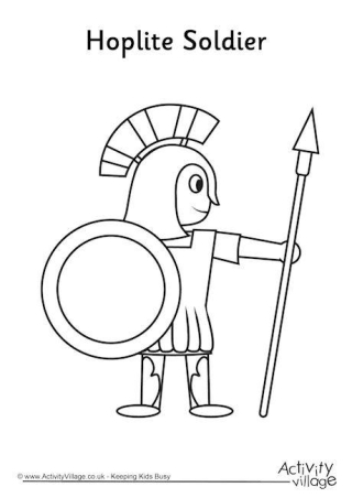 Hoplite Soldier Colouring Page