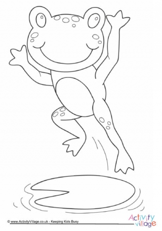 Hopping Frog Colouring Page