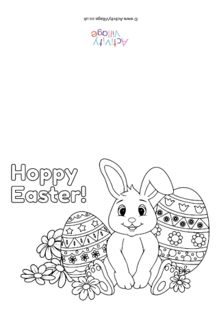 Hoppy Easter Colouring Card 