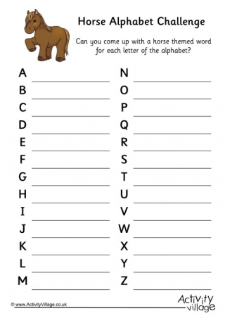 Horse Alphabet Challenge