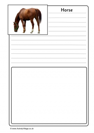 Horse Notebooking Page 