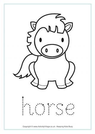 Horse Tracing Worksheet