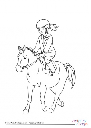 Horseback Colouring Page