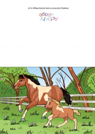 Horses Scene Card