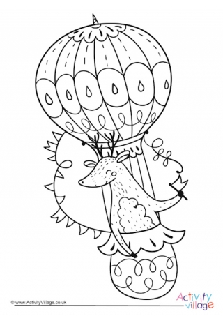 Hot Air Balloon Colouring Page 1