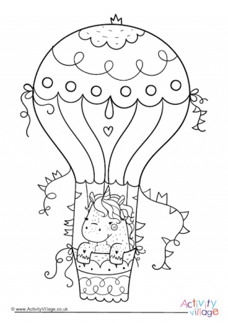 Hot Air Balloon Colouring Page 2
