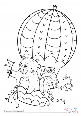 Hot Air Balloon Colouring Page 3